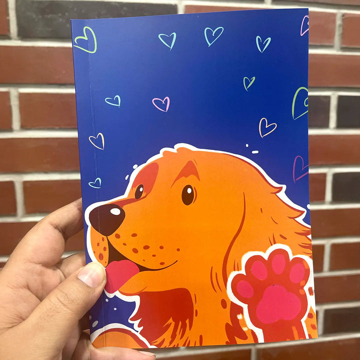 Printed Golden Retriever Theme Ruled Notebook | A5 | 50 Pages