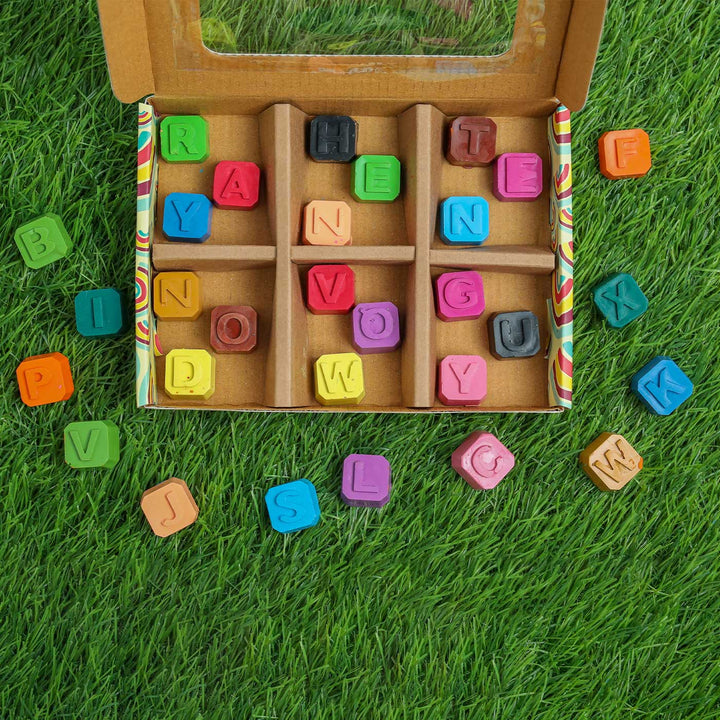 Handmade Non-Toxic Scrabble Crayons | Set Of 30