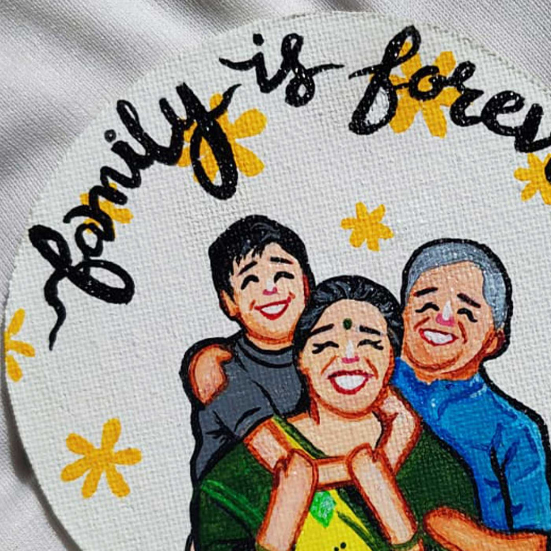 Personalized Photo Based Caricature Round Fridge Magnet