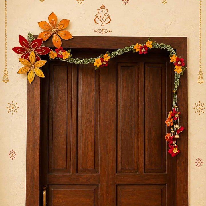 42 In | Handmade Pushplata Beaded Floral Vine Banderwal Toran