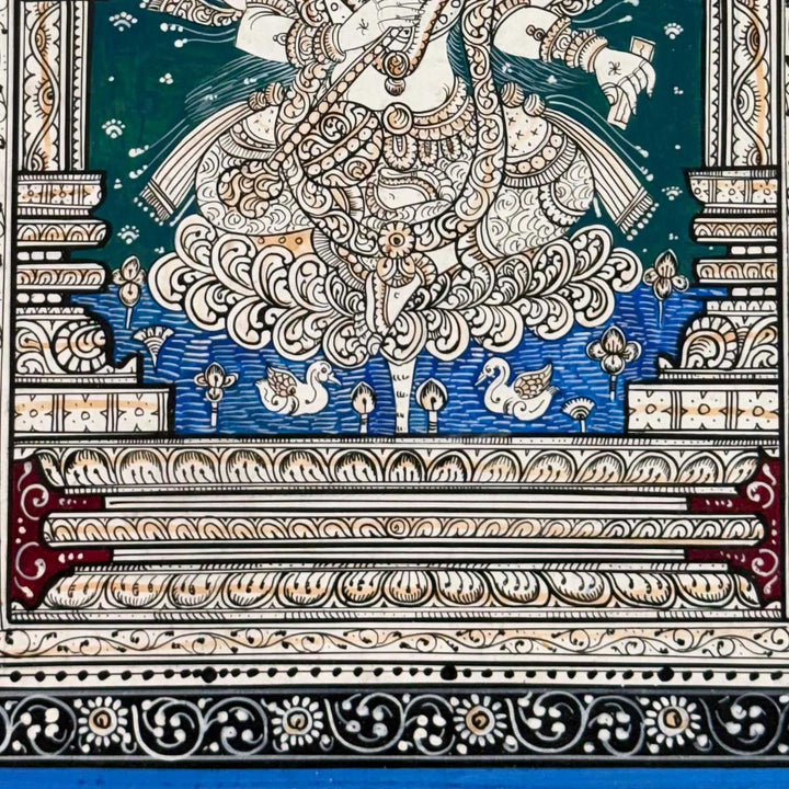 19 X 13 Inch | Handmade Canvas Saraswathi Painting