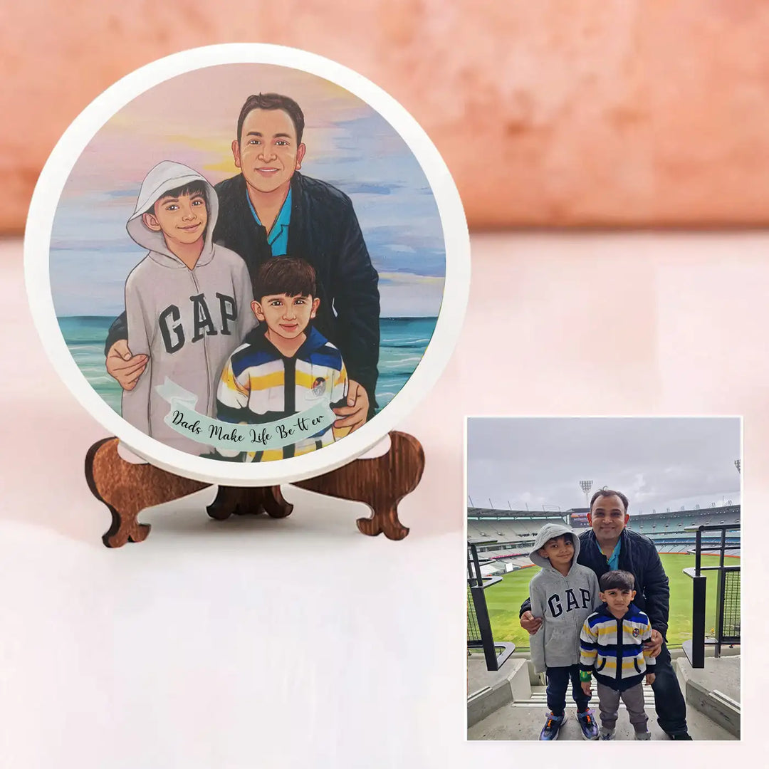 Photo Caricature Name Plate with Stand