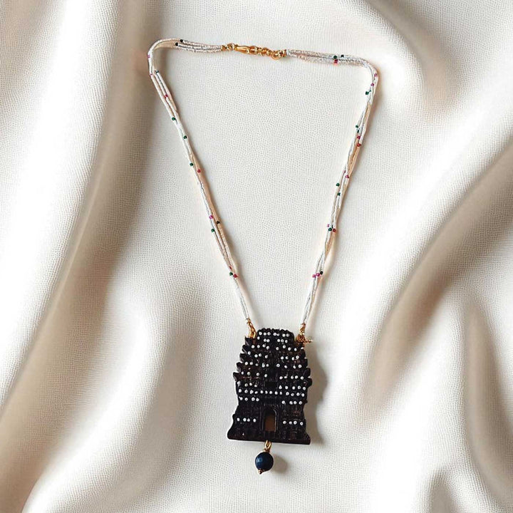 Handmade Gopuram Temple Wooden Necklace