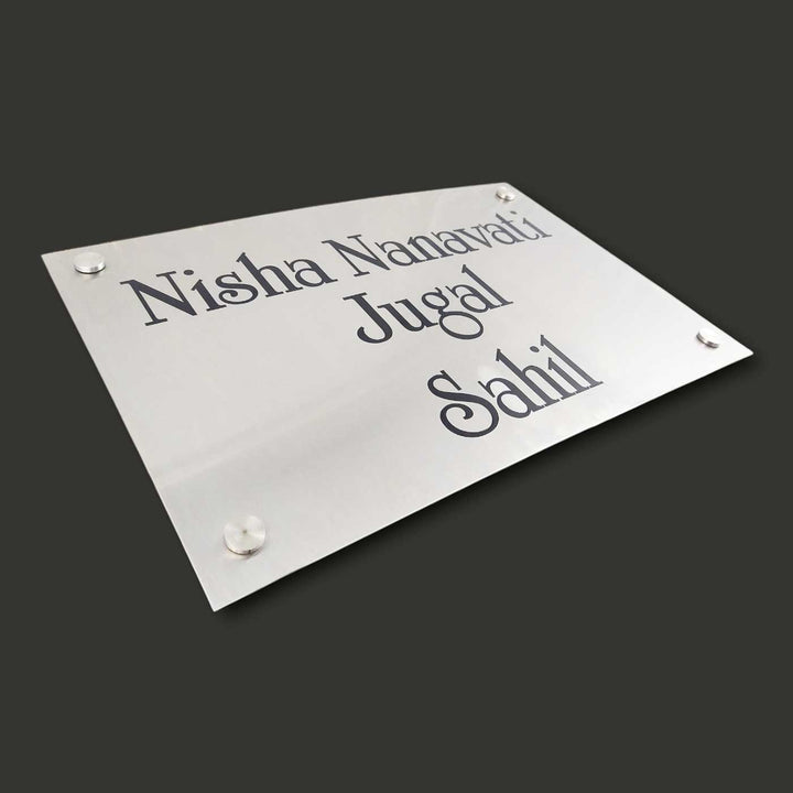 Personalized Engraved Minimalist Stainless Steel Name Plate