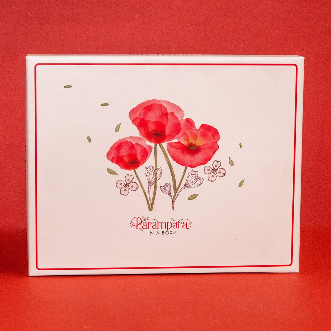 Blessings in a Box Diwali Gift Hamper | Includes 1 Lakshmi Idol, 1 Ganesh Idol, 1 Samai, 1 Dry Fruits Jar, 1 Dhoop Cones Pack