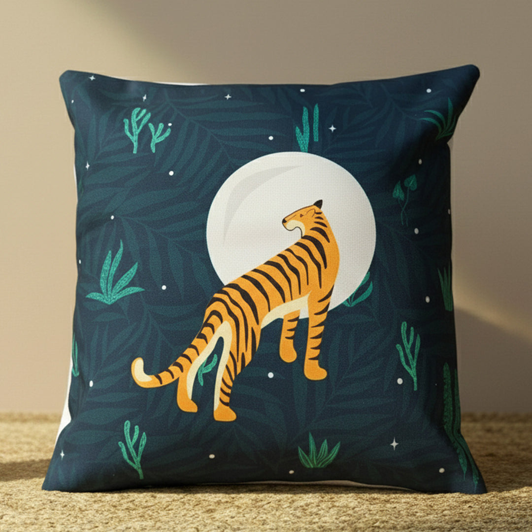 16 Inch | Printed Sundarban Mist Turning Tiger Cushion Cover