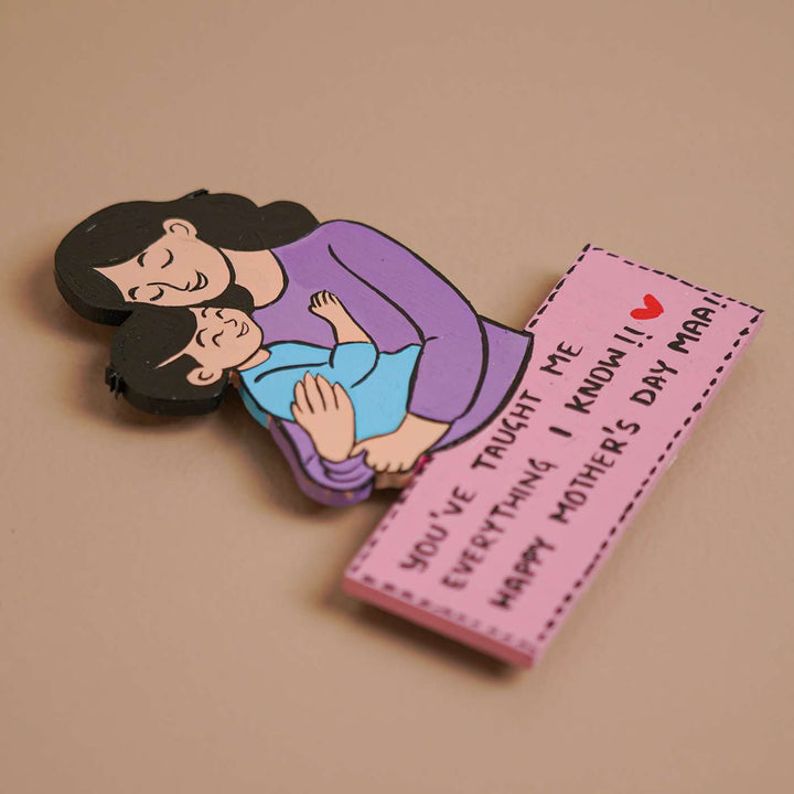 Personalized Caricature Cutout MDF Wood Fridge Magnet For Mothers