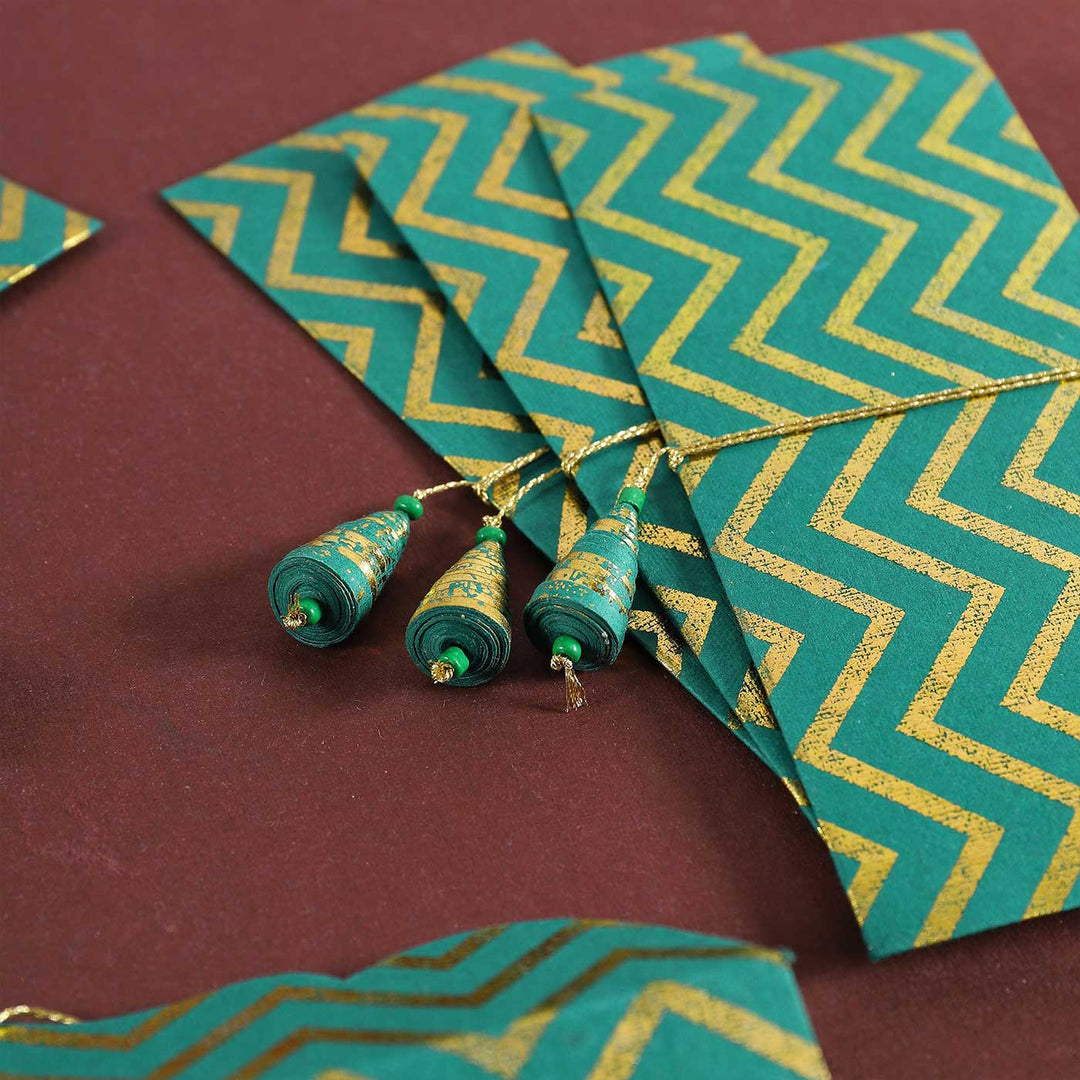 Personalized Handmade Zig Zag Paper Envelopes | Set Of 10