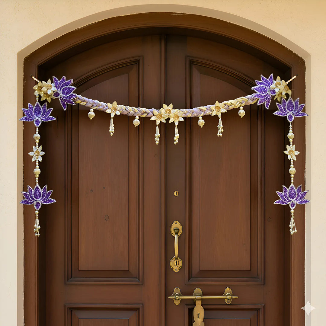 42 In | Handmade Decorative Beaded Lotus Radiance Toran