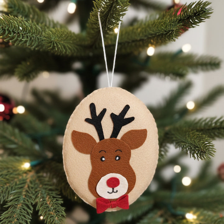 Handmade Deer Felt Ornament For Christmas Tree Decoration