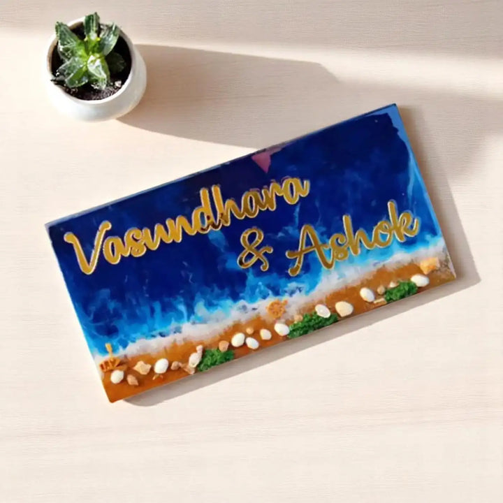 Personalized Ocean Theme Resin Name Plate