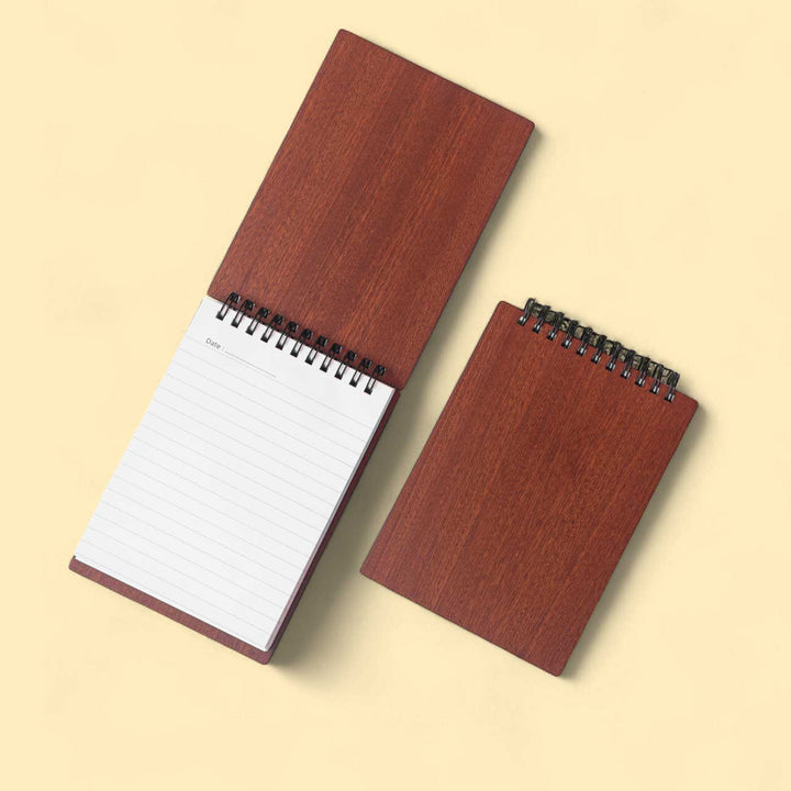 Plain Mahogany Ecofriendly Pocket Size Scribble Pad | Spiral Bound | 50-70 One Side Ruled Pages
