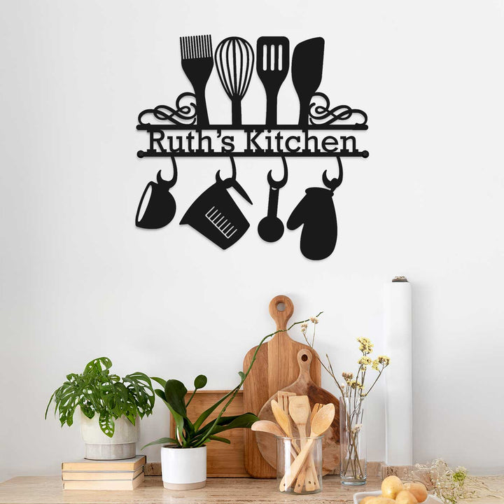 Personalized Handmade Laser Cut Utensils Theme Metal Decorative Plaque