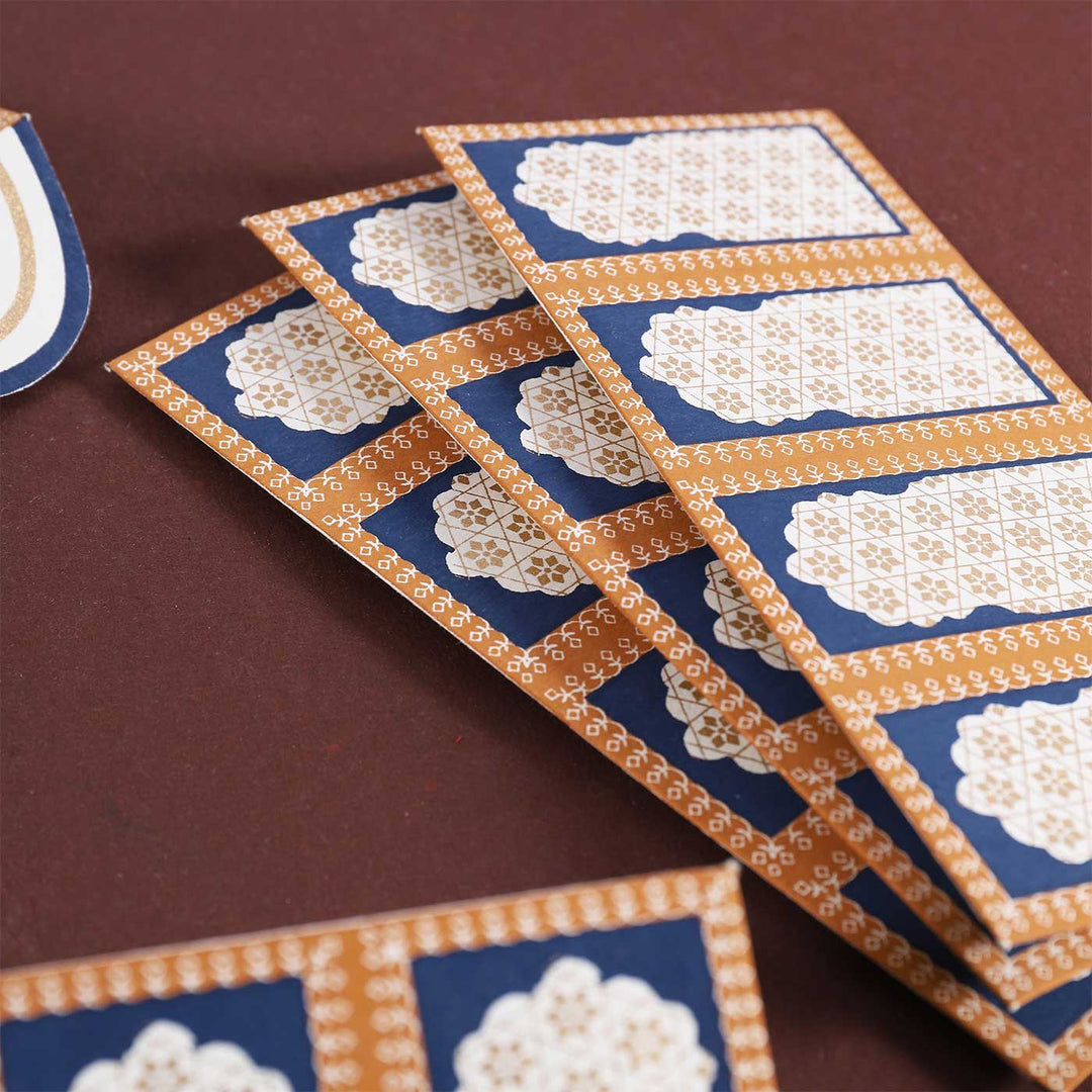 Personalized Handmade Jhorokha Blue Paper Envelopes | Set Of 10