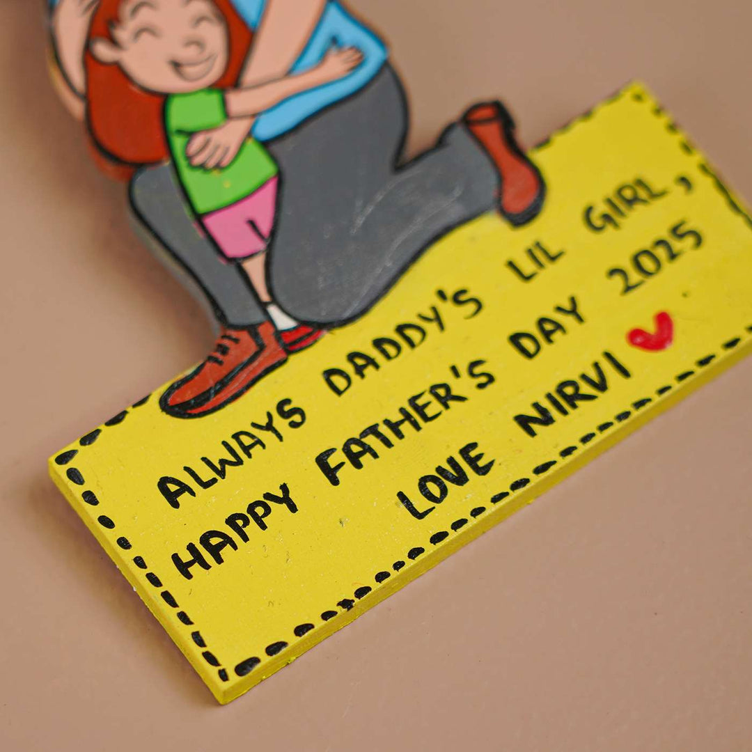 Personalized Caricature Cutout MDF Wood Fridge Magnet For Fathers