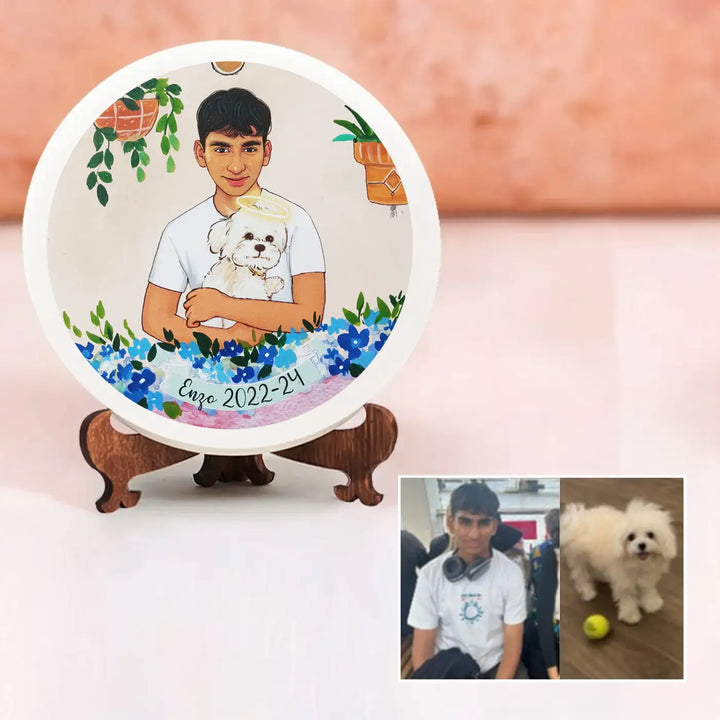 Photo Caricature Name Plate with Stand