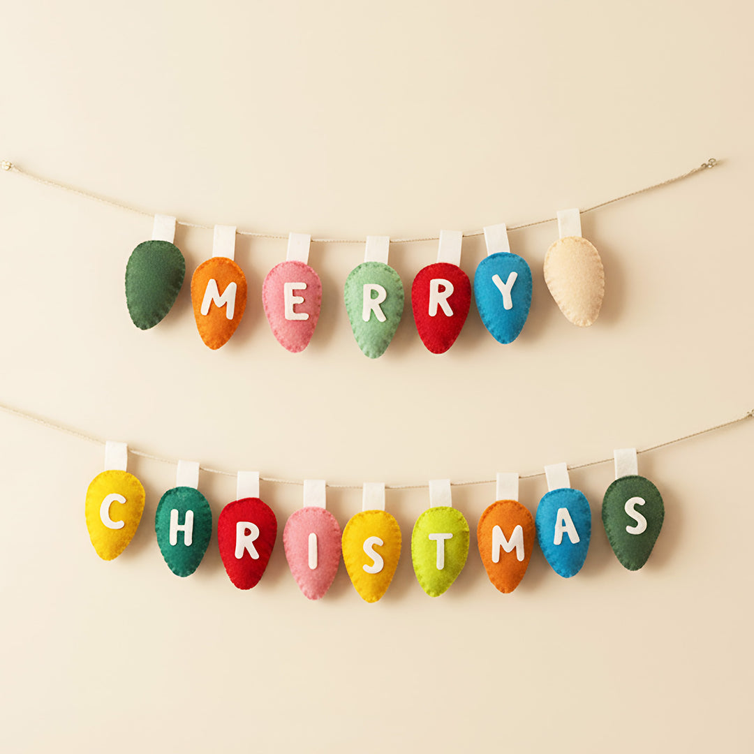 Handmade "Merry Christmas" Felt Bunting For Wall Decoration