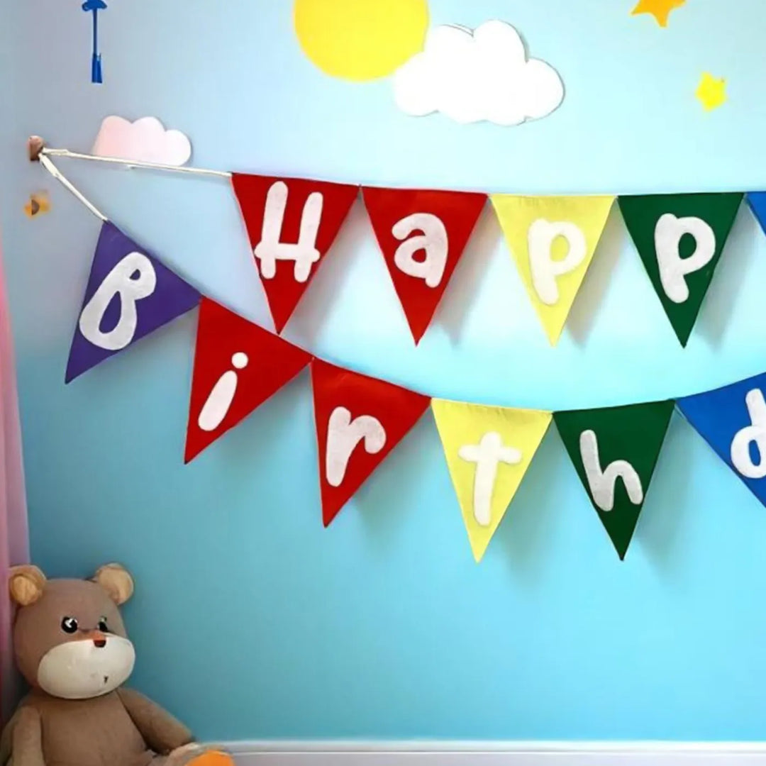 Handmade Pennant Design Felt Happy Birthday Bunting