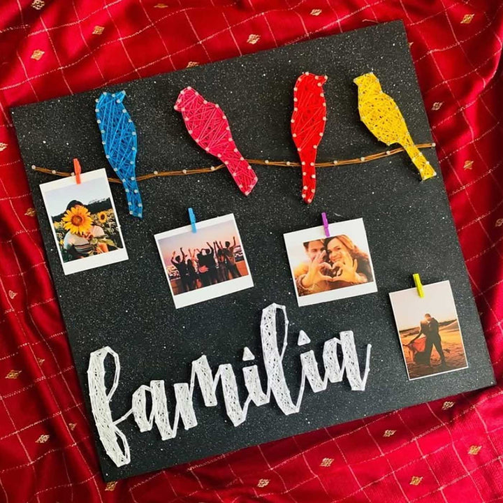 Photo Personalized Handmade String Art Birds Theme Wooden Decorative Plaque