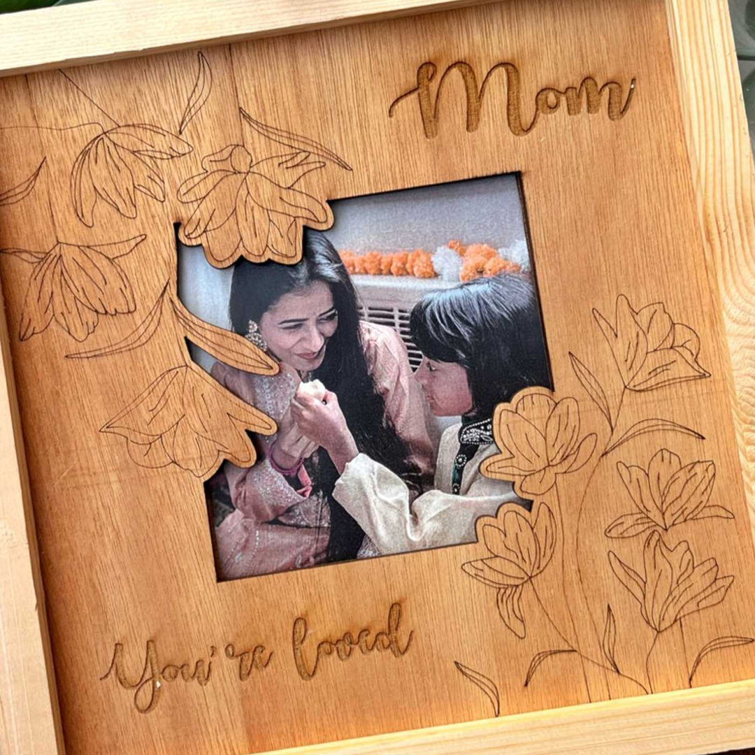 Photo Personalized "Mom- You're Loved" Wooden Decorative Plaque For Mothers