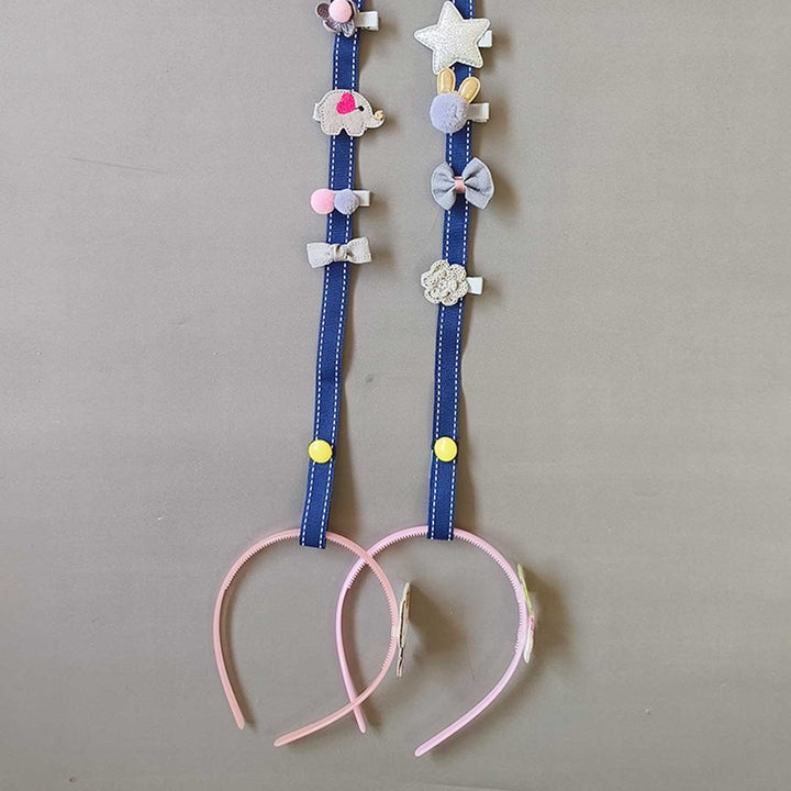 Handmade Teddy Theme Felt Hair Clip Organiser