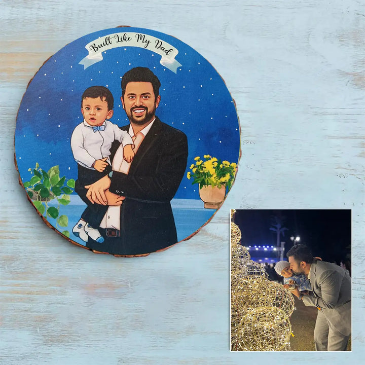 Photo Caricature Bark Nameplate with Stand