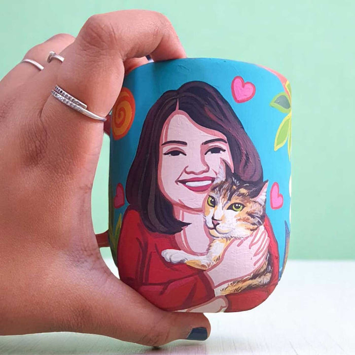 Photo Personalized Hand-Painted Pop Art Illustrated Caricature Mug | 300 ML