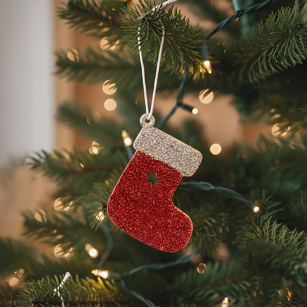 Handmade Stocking Theme MDF Wood Ornament For Christmas Decoration