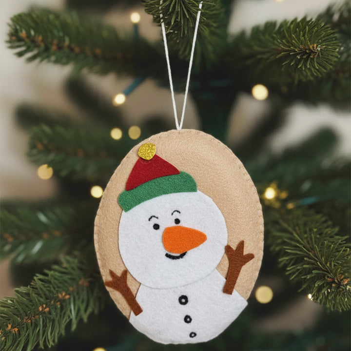 Handmade Snowman Felt Ornament For Christmas Tree Decoration