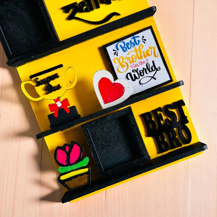 Photo Personalized "Best Bro" Miniature Shelf MDF Wood Fridge Magnet