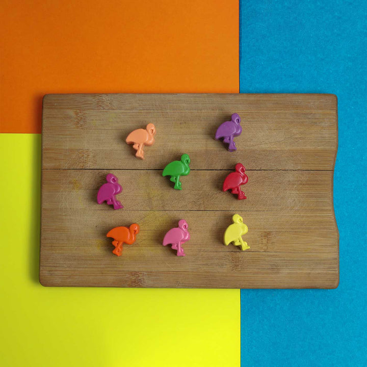 Handmade Non-Toxic Mini Flamingo Crayons | Set Of 8