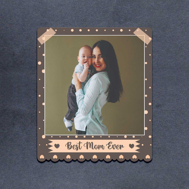 Photo Personalized "Best Mom Ever" Wooden Fridge Magnet