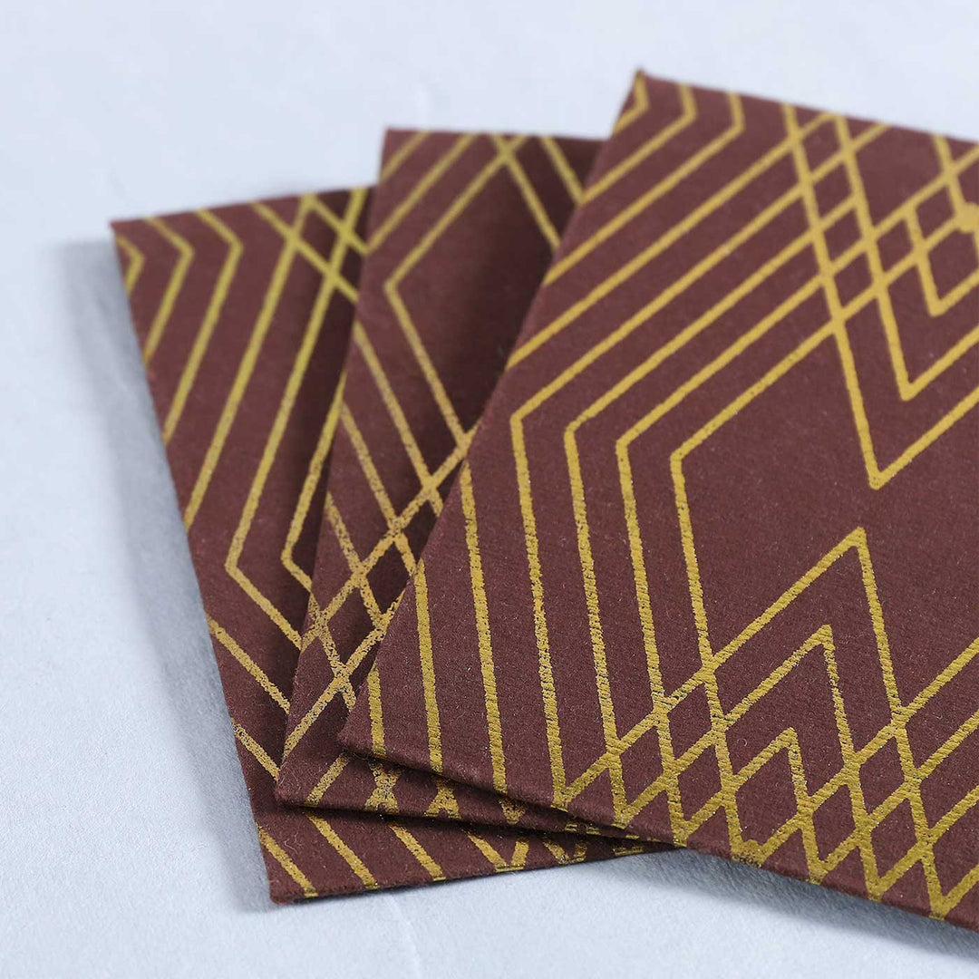 Personalized Handmade Lines Paper Envelopes | Set Of 10