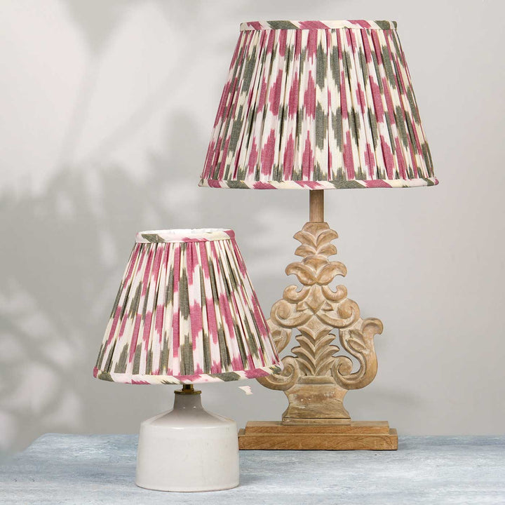 Pink Ikat Pleated Empire Lampshade