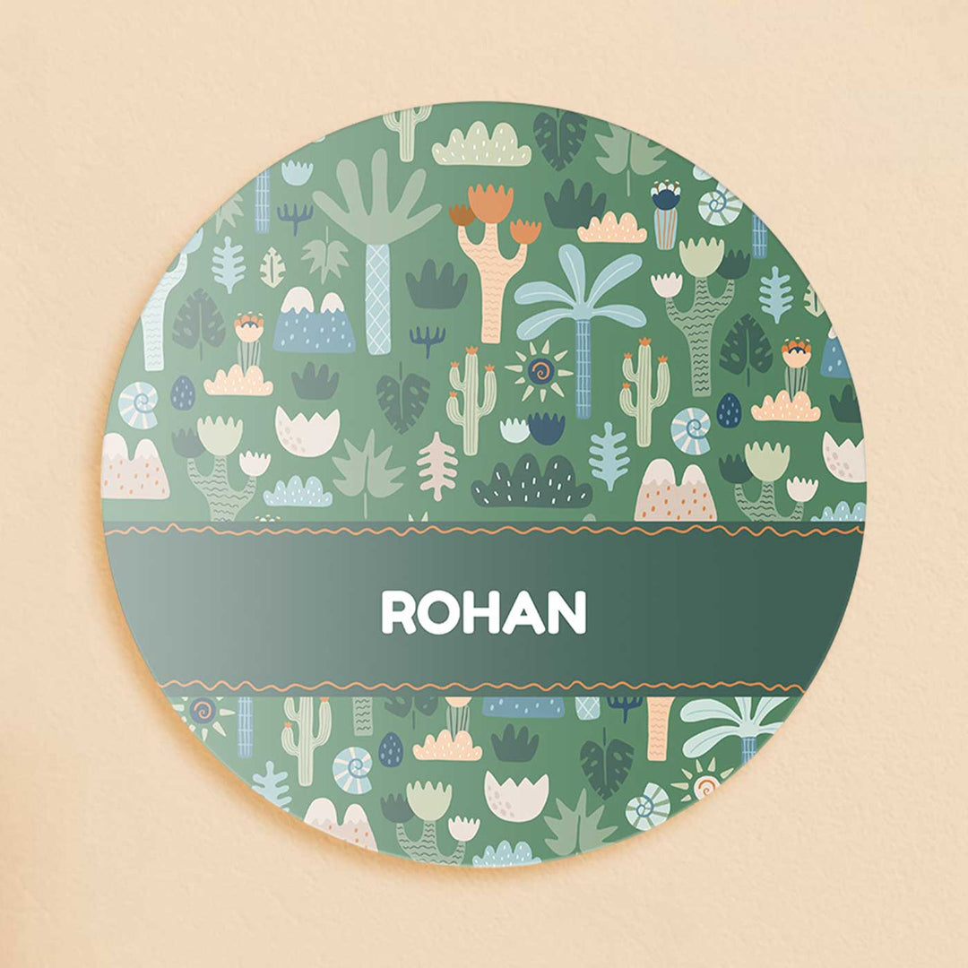 Personalized Nature And I Theme Acrylic Kids Name Plate - Name Personalization Example Front View