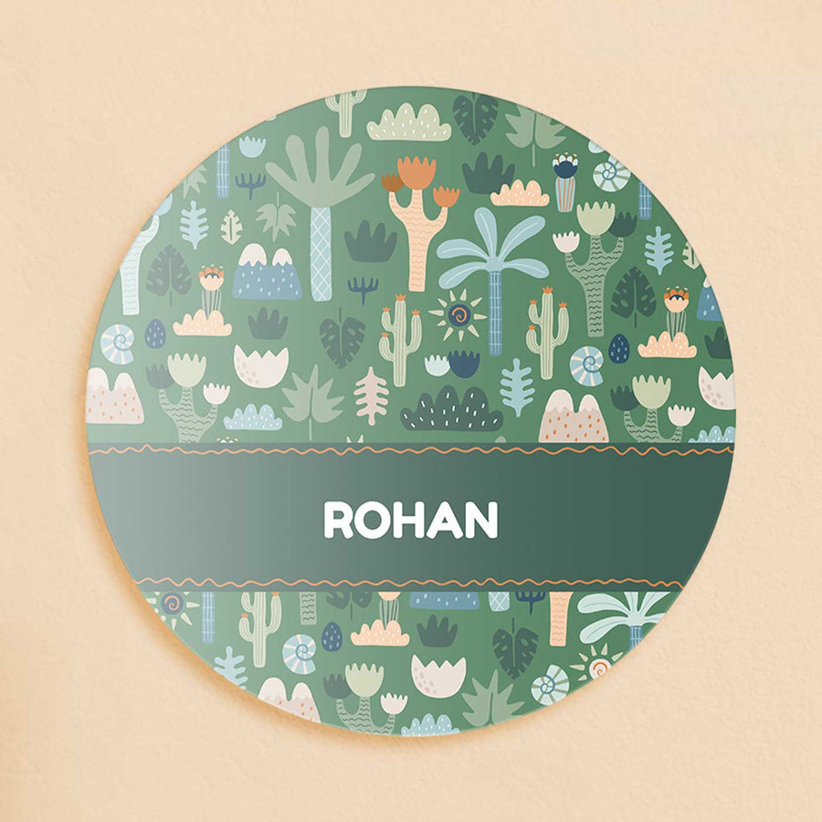 Personalized Nature And I Theme Acrylic Kids Name Plate - Name Personalization Example Front View