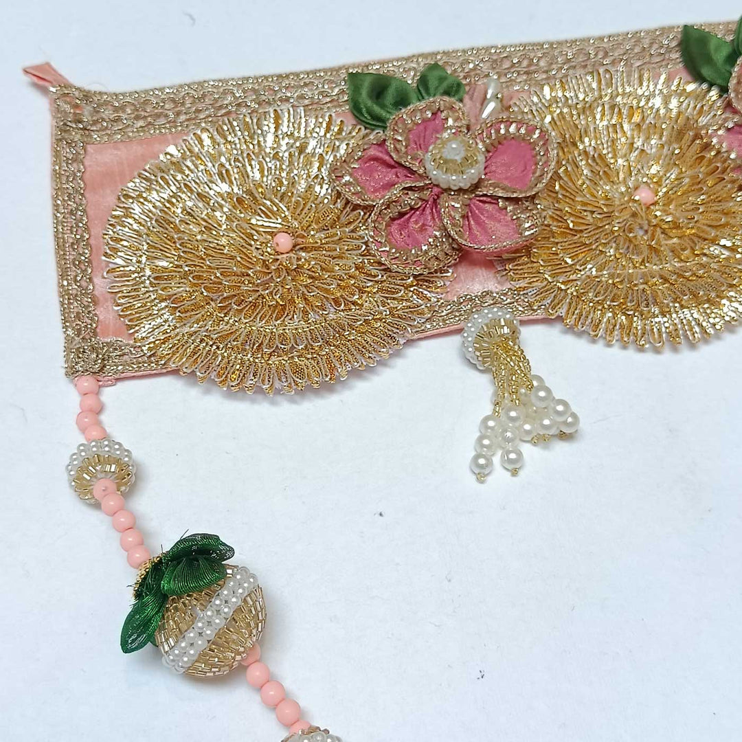 43 In | Handmade Shimmering Pink Floral Gota Patti Toran