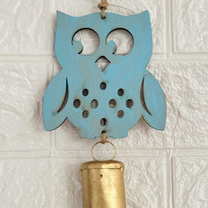 2 Pc | Farm House Rustic Owl Jute Hangings WIth Bell