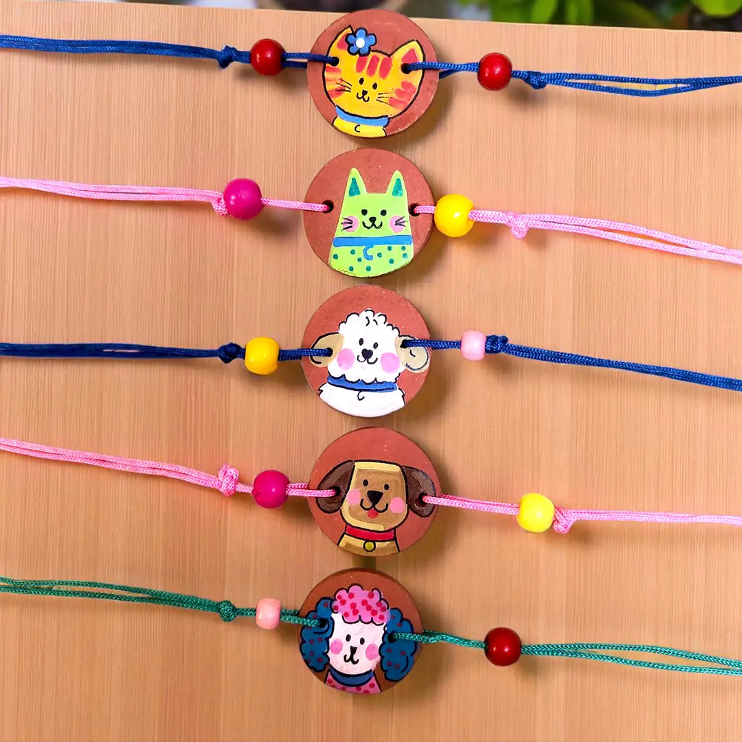 Hand-Painted Animal Theme Terracotta Rakhi For Pets