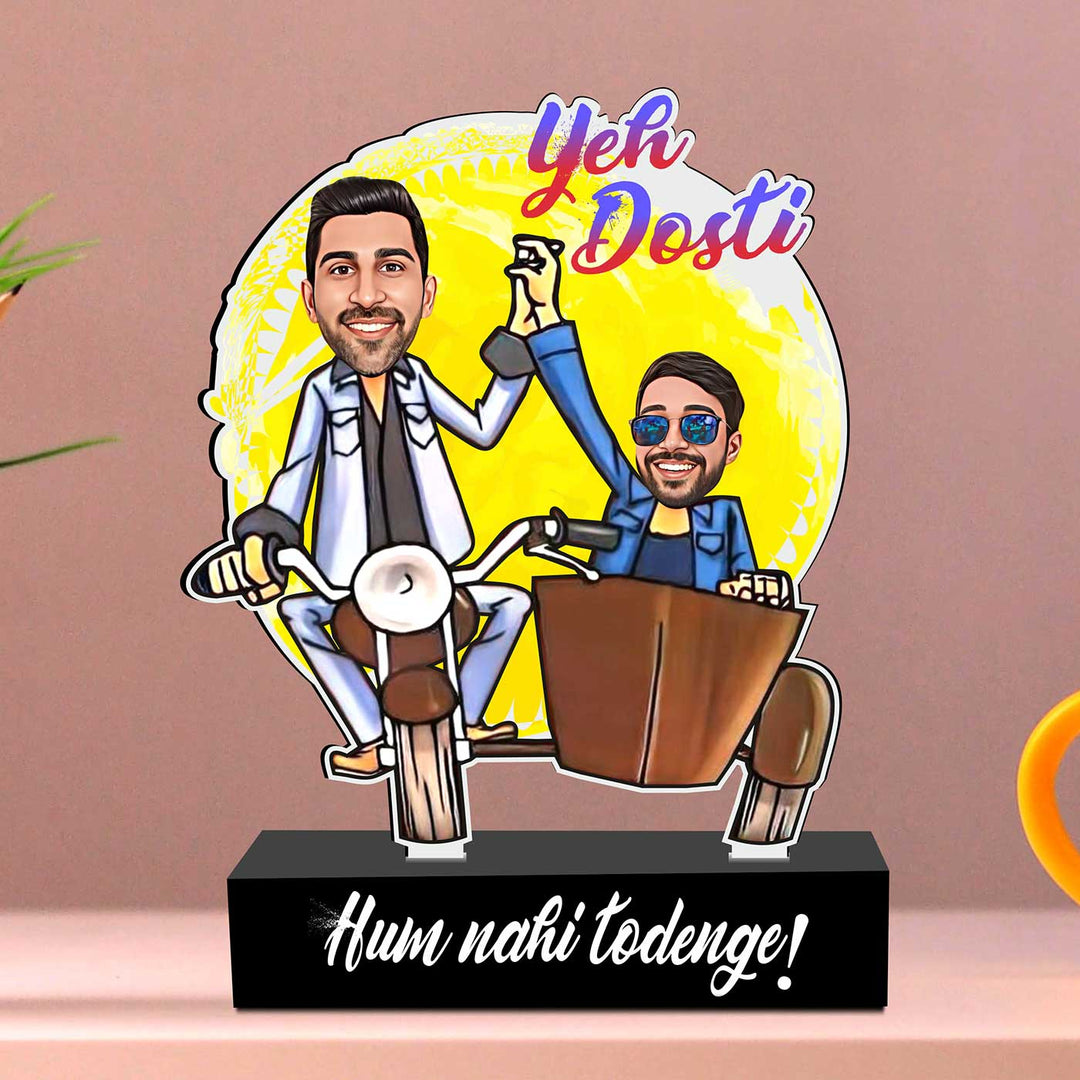 Photo Personalized Printed Ye Dosti Acrylic Caricature Cutout With Stand