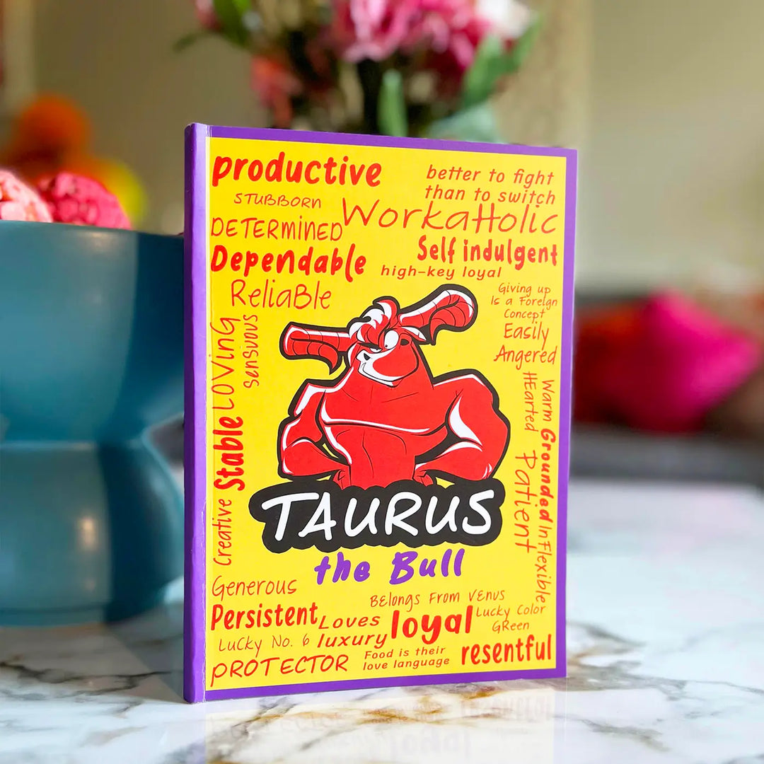 Printed Taurus Theme Ruled Notebook | A5 | 50 Pages