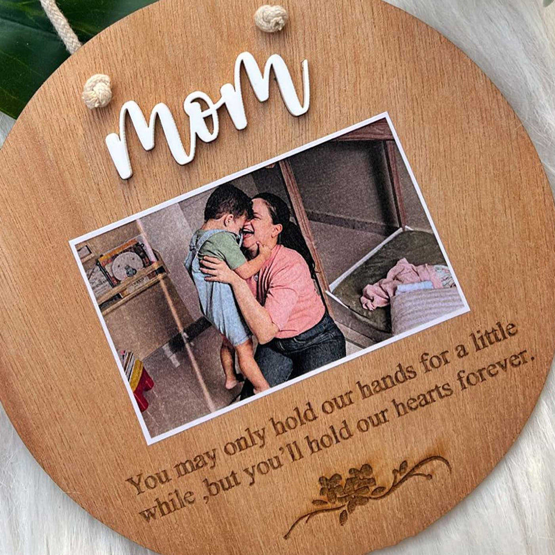 Photo Personalized Laser Cut Round Wooden Decorative Plaque