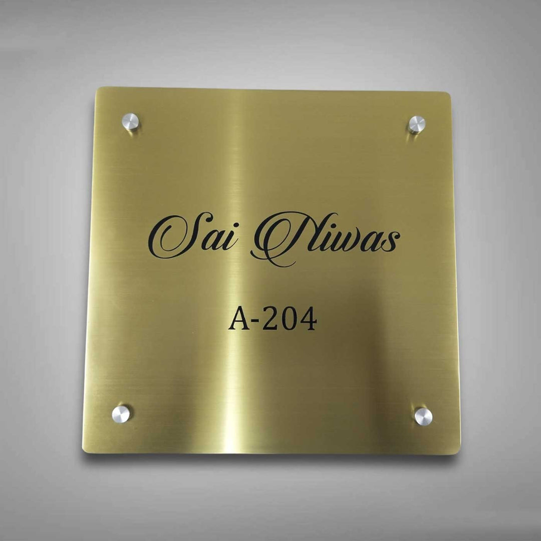 Personalized Weatherproof Classic Square Stainless Steel Name Plate
