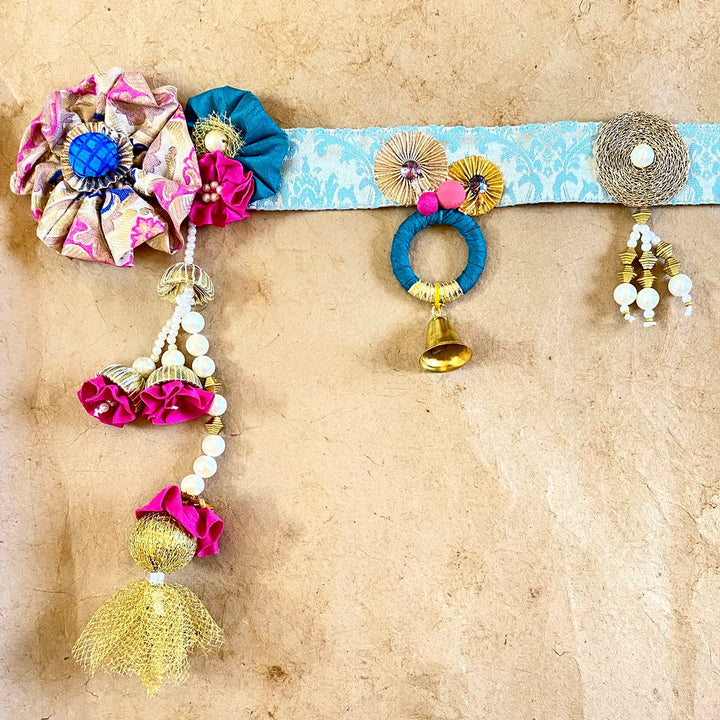 38 In | Handmade Decorative Khushaan Floral Silk Toran