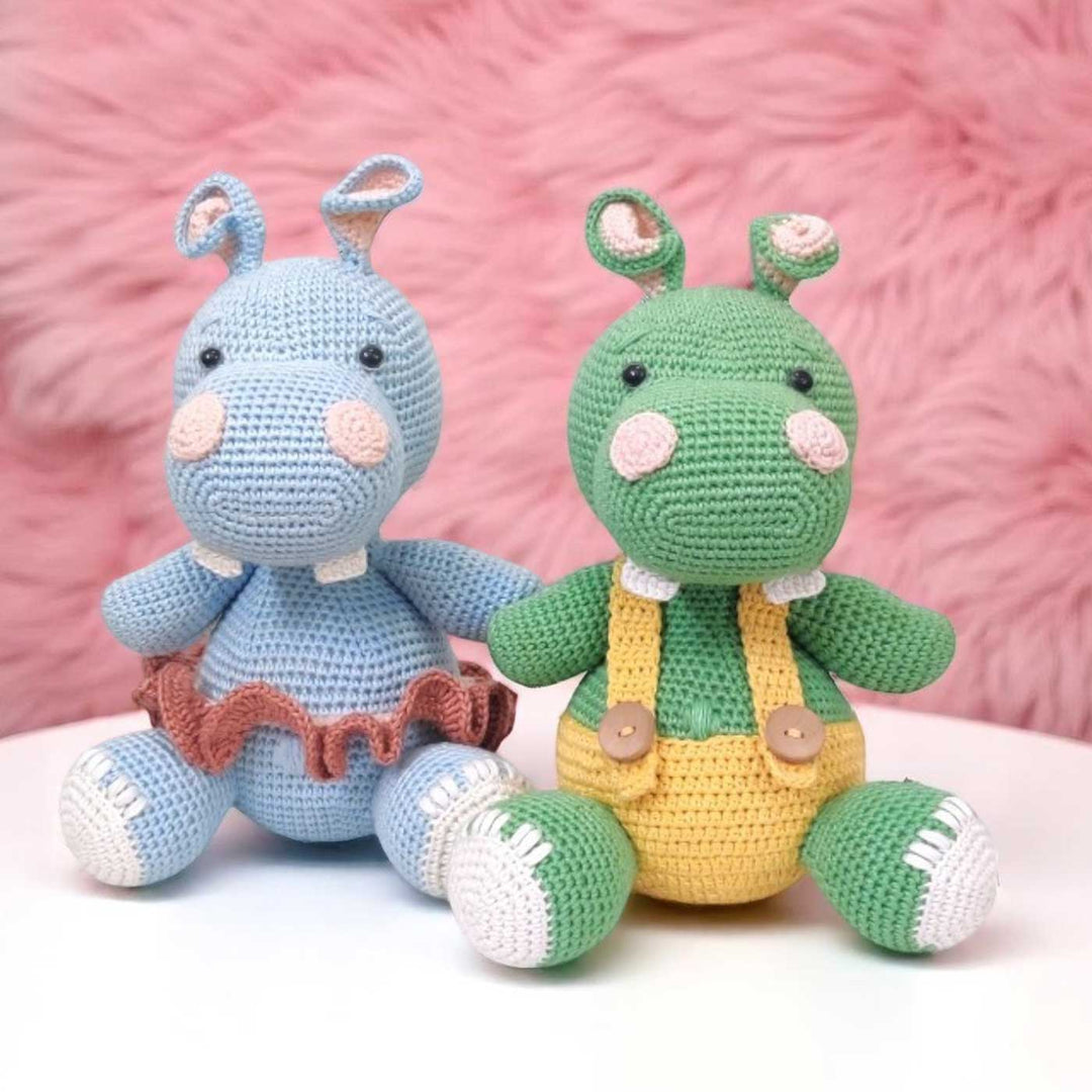 Handmade Crochet Hippo Toy for Kids