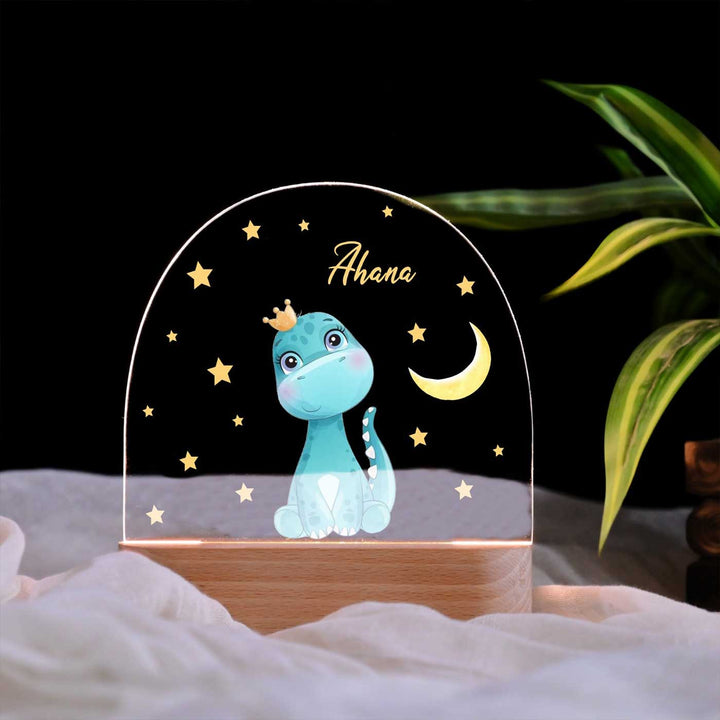 Personalized Dino Theme Acrylic LED Table Lamp For Kids