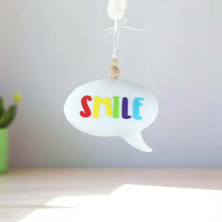 Handmade "Smile" Speech Bubble Theme Felt Hanging For Kids