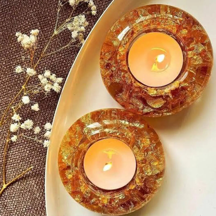 Handmade Decorative Round Resin Tealight Holder