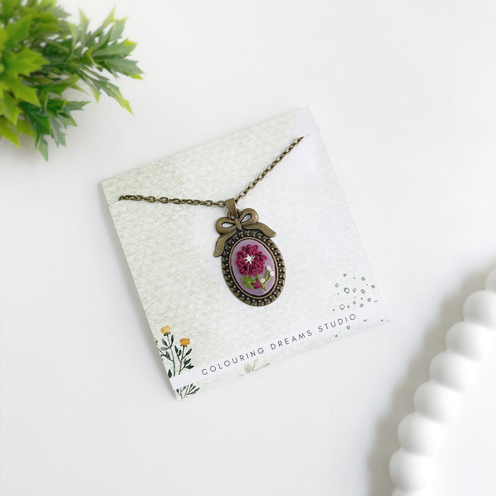 Hand Embroidered Wanderbloom Antique Finish Necklace