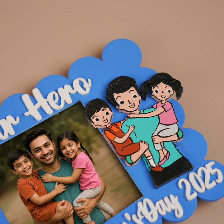 Photo Personalized Polaroid Theme MDF Wood Fridge Magnet For Fathers